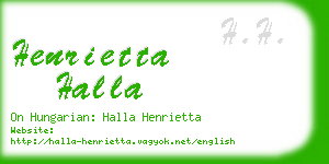 henrietta halla business card